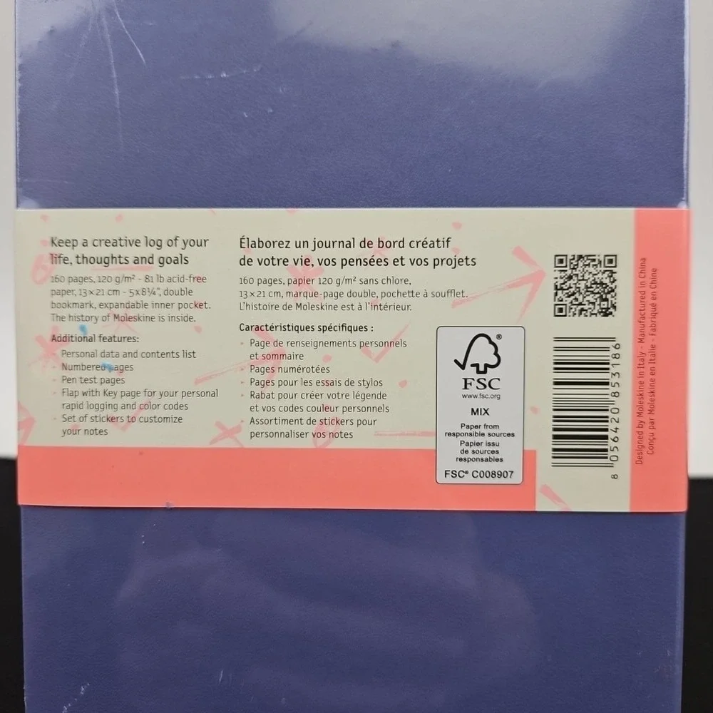 Moleskine Dotted Journal Logbook Lavender Hardcover 160pgs Art Collection New